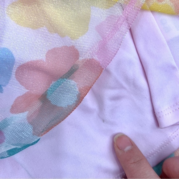 DISNEY MINNIE Girl's Pink & Blue Floral Lined Skirt Size 4T - Picture 4 of 10